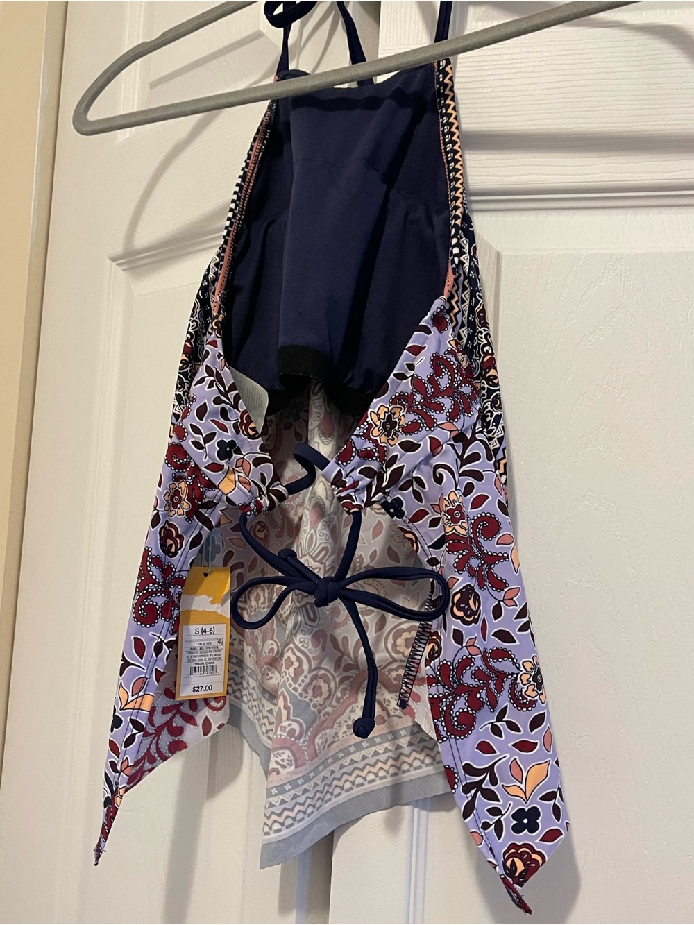 Lavender Floral Halter Swim Top - Picture 5 of 6